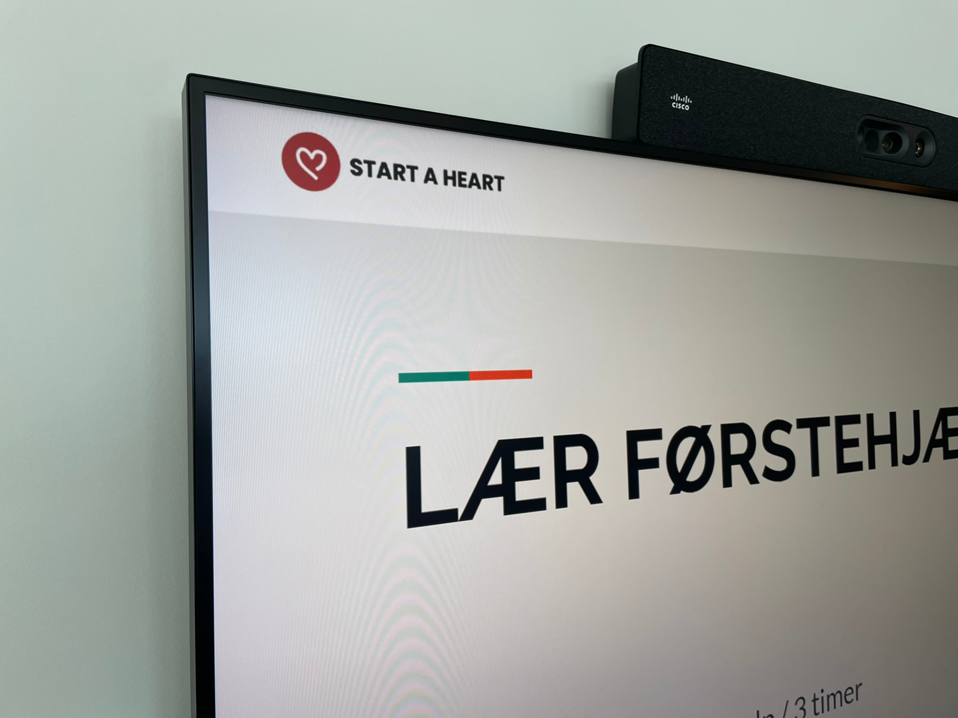 START A HEART undervisning — præsentation på storskærm